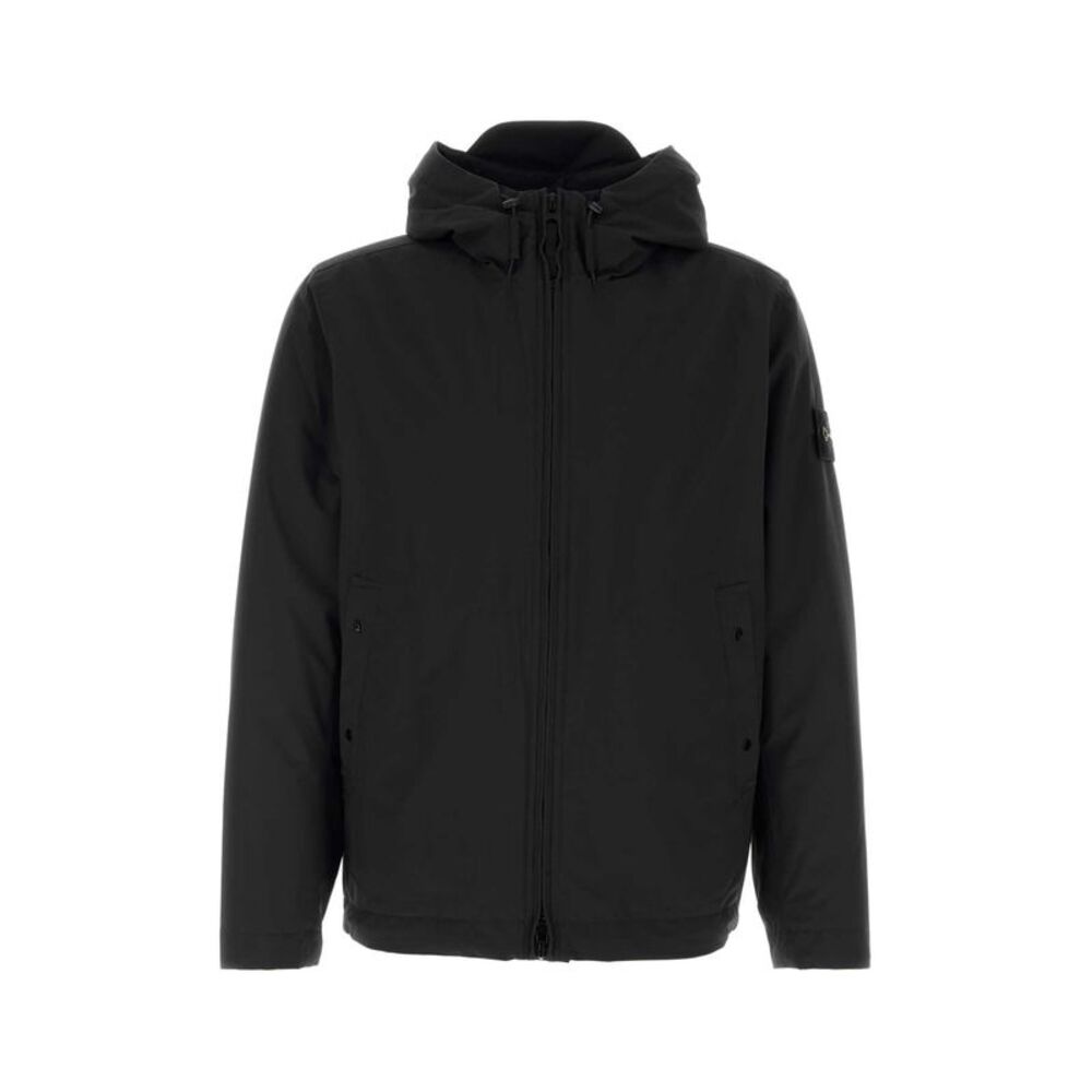 Stone Island Men Black Stretch Polyester Jacket
